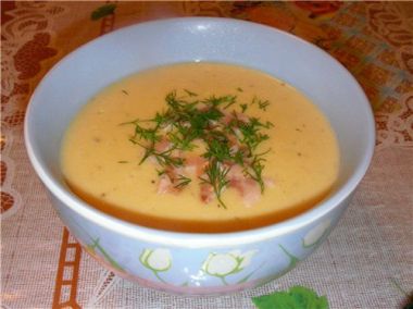картопляний суп-пюре з сиром і беконом
