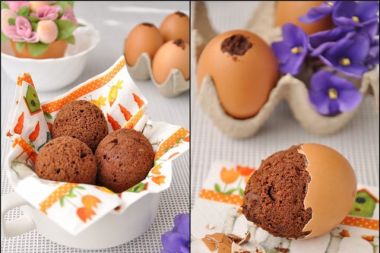 шоколадні кекси "великодневі яйця в шкарлупі"