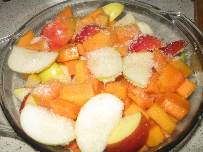 дієтичний рецепт - гарбуз, тушкований з яблуками і мандаринами